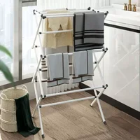 Drying Rack for Clothes Simple Retractable Drying Rack Three-layer Floor Balcony Drying Cooling Clothes Rack Metal Clothing Rack 1