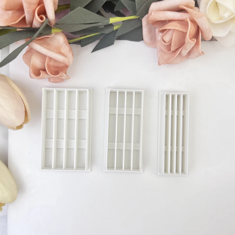 Checkerboard Polymer Clay Bar Cutting Mold Soft Pottery Cutters DIY Lattice Stripe Ceramics Earring Pressed Lines Making Tools polymer clay cutter