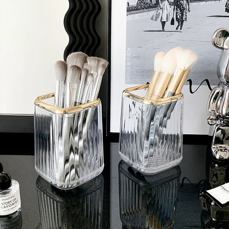 Luxury Makeup Organizers Desktop Cosmetic Brush Storage Box Office Pen Case Make Up Brushes Organizer Lipstick Sundries Holder- 3