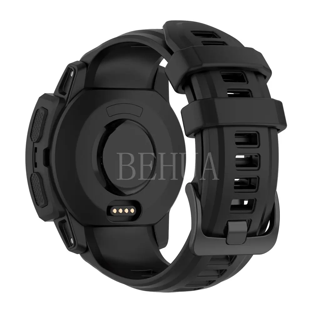 Durable Silicone Fashion Wristband with Black Buckle - Smart Watch Strap Accessories