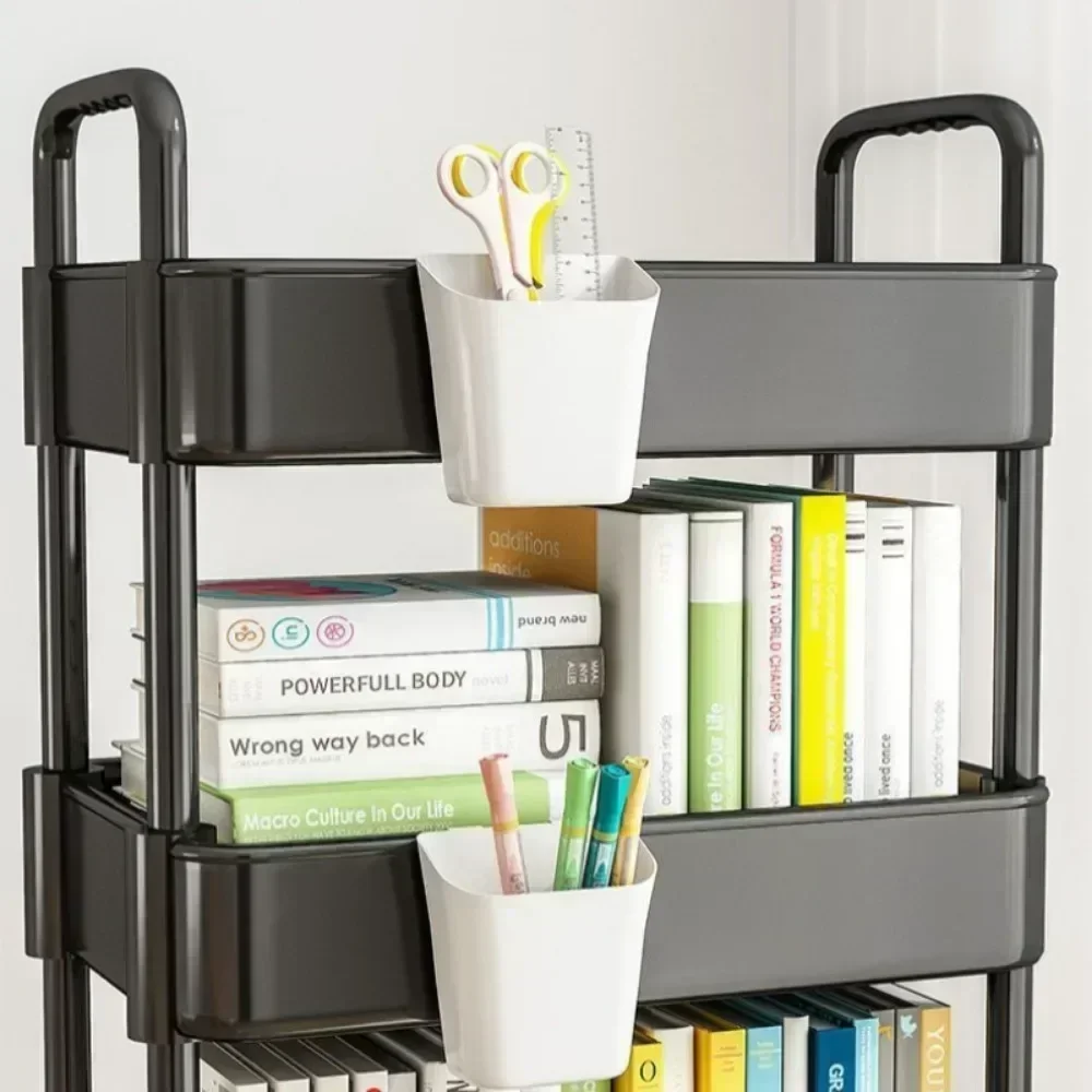 Mobile Storage Rack Home Accessories Multi Storey Household Carts Plastic Bookshelf Vegetable Basket Gap Storage Racks