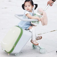 Kid Travel Trolley Suitcase Mountable on Plane with Spinner Wheels Luggage Ride and Walk The Baby's Suitcase Folding Stroller