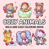COZY ANIMALS Bold-easy Patterns Coloring Book for Adults Cute Drawing Book Perfect Gift for Party and Birthday 1