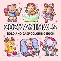 COZY ANIMALS Bold-easy Patterns Coloring Book for Adults Cute Drawing Book Perfect Gift for Party and Birthday 1