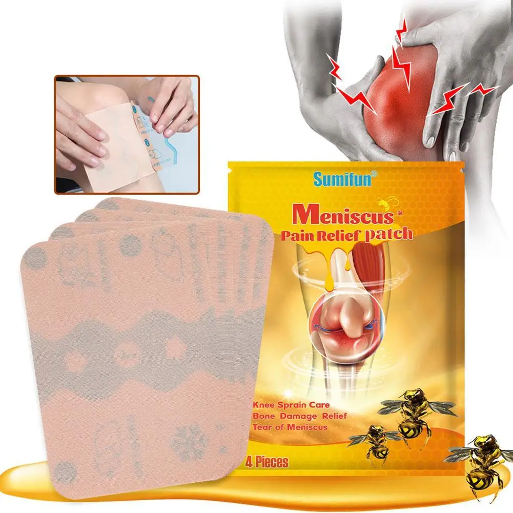 

4pcs Bee Meniscus Pain Relief Patch Synovitis Arthritis Painkiller Sticker Knee Joint Muscle Ache Massage Plaster