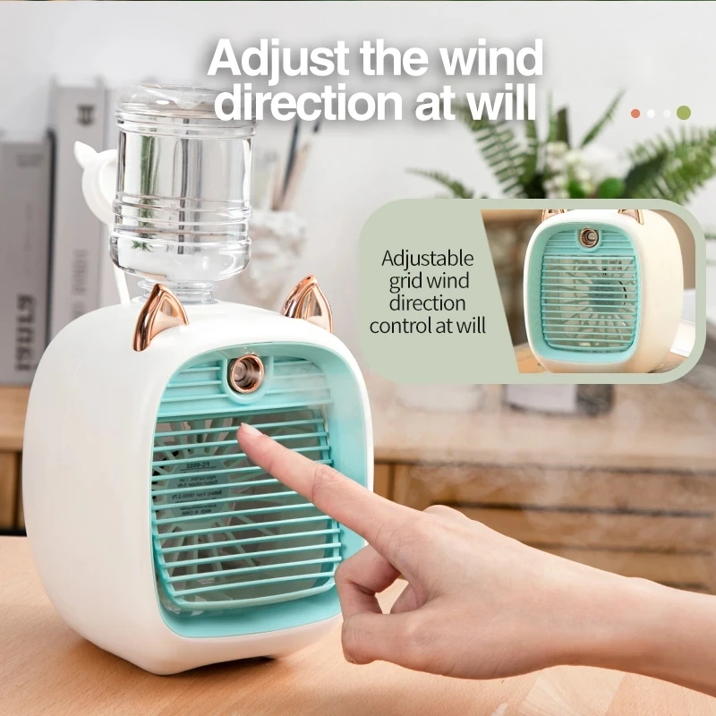 

Summer New Cool spray Fox Mini Fan Usb Charging Portable Dormitory Office Humidifier Purifier Humidifying Water Replenishing Fan