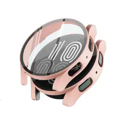 Deluxe Tempered Glass Protective Bumper Case with Screen Shield for Watch 5 pro 45mm (Rose gold)