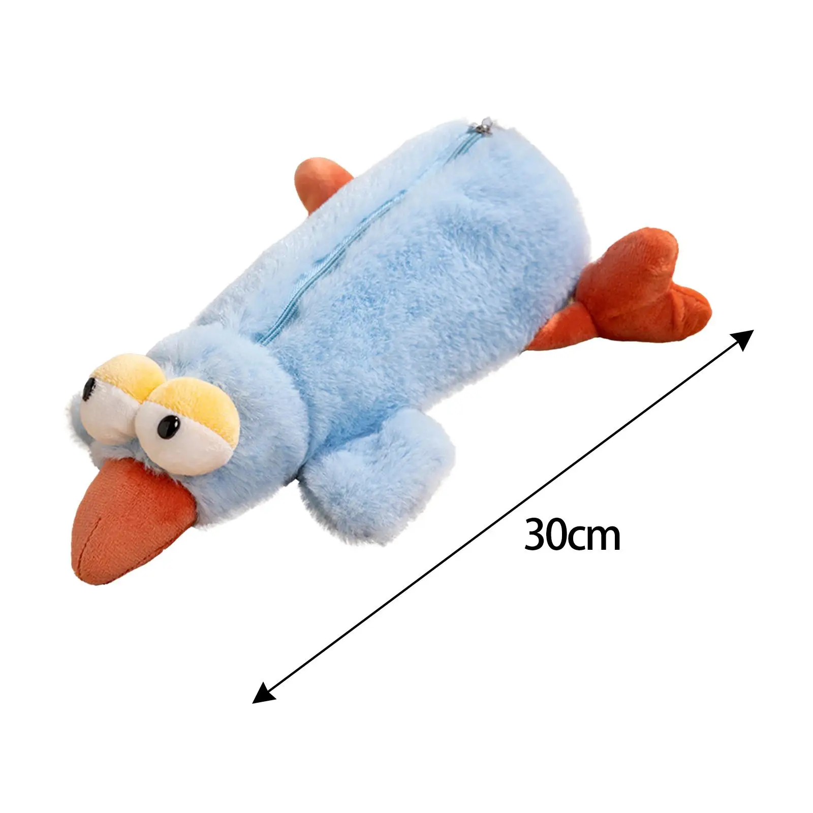 Plush Pencil Case Big Eyes Bird Appearance Stationery Organizer Cosmetic Bag