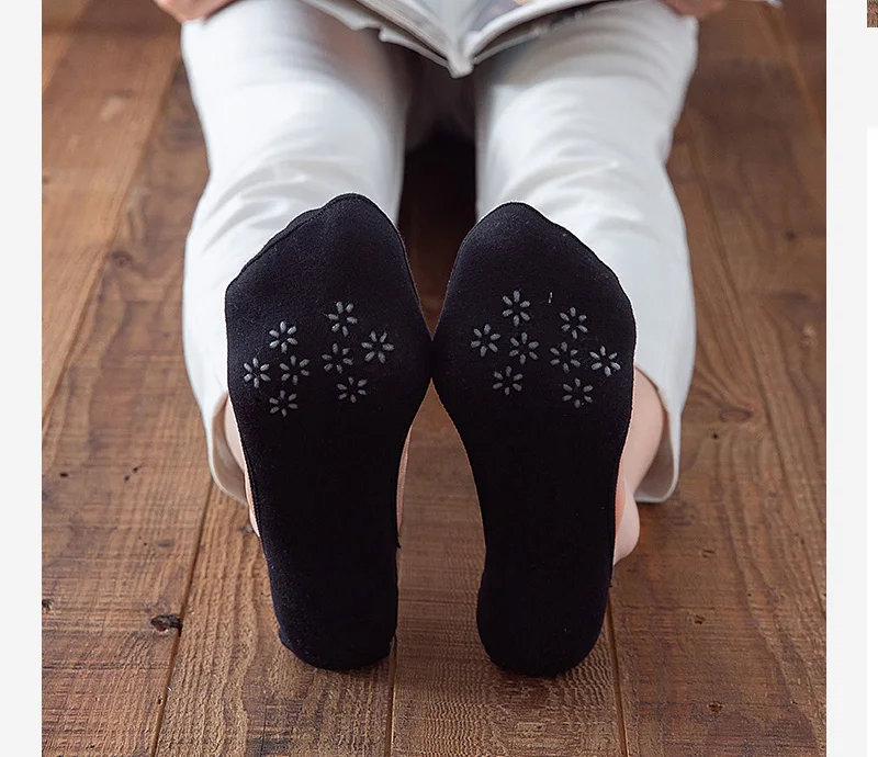 Socken Damen Sommer dünn unsichtbar niedrig geschnitten No Show Baumwolle Silikon rutsch feste flache Mund weiße Boots socke für High Heel 1 Paar – Detail 6