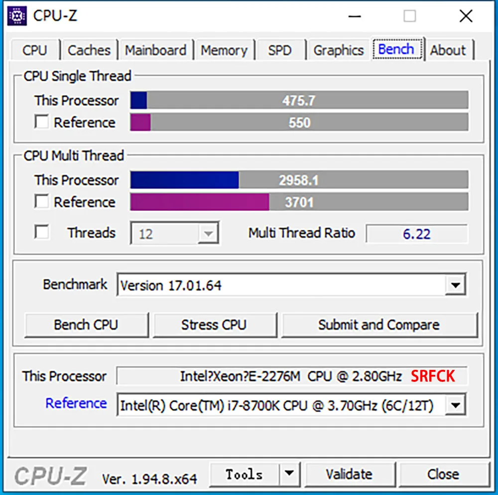 ũž CPU XEON E-2276M SRFCK Ŀ ũ  μ, 6C, 12T, 2.8GHz, LGA1151