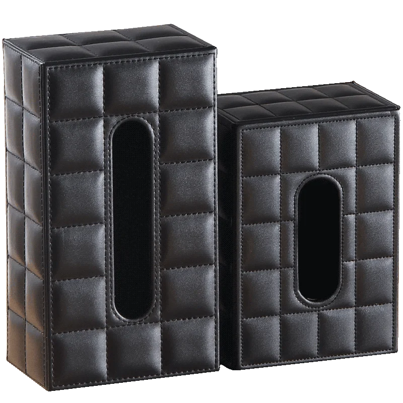 PU Tissue Box Rectangle Paper Towel Holder Desktop Napkin Storage Container Kitchen Tray for Home Office