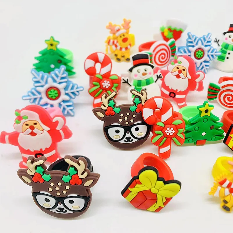 

Children's Toys New Christmas Rings Santa Elk Cane Handout Soft Toys Gifts Children's Holiday Prom Dress Up Toys Christmas Gifts