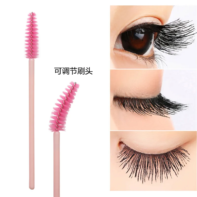 50Pcs Disposable Nylon Mascara Wands Blue Golden Blue Beauty Handle Brushes Lashes Makeup Brushes Eyelash Extension Tools
