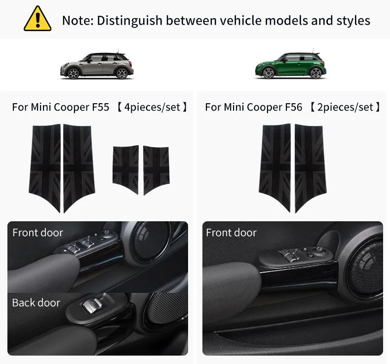 Auto Tür Armlehne Aufkleber Für Mini Cooper F55 F56 PU Leder Auto Tür Griff Knopf Aufkleber Auto Innen Dekoration Zubehör – Detail 2