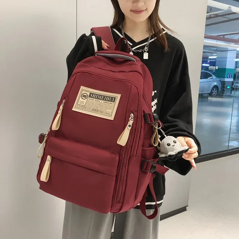 large capacity backpack men bagpack male students female leisure travel computer bag Simplicity schoolbag light traveling bag