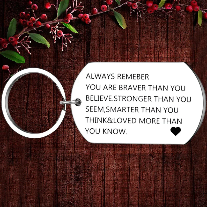 

Charm Always Remember You are Braver Keychain Pendant Inspirational Friends Gifts Key Chains