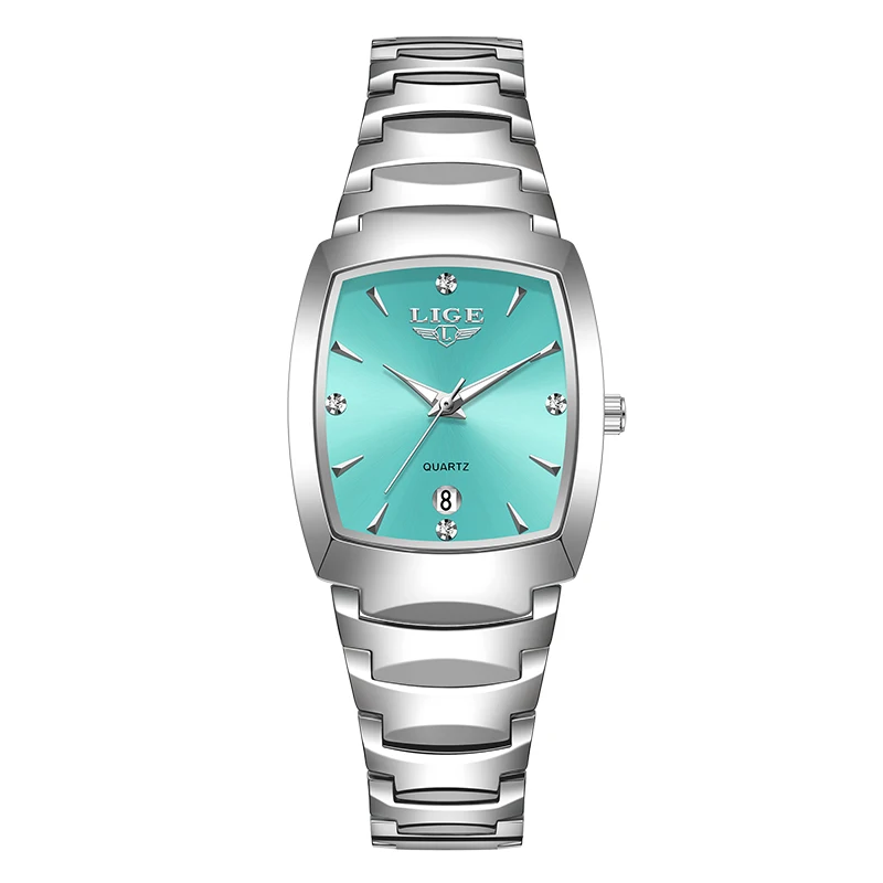 LIGE Luxury Square Women's Fashion Waterproof Bracelet Quartz Watch