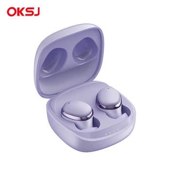 OKSJ XY14 무선 블루투스 헤드셋, TWS 이어폰, 마이크 포함 이어버드 헤드폰, 터치 컨트롤, 충전 케이스, 무료 배송