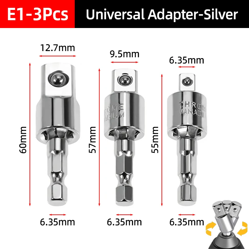 Premium Socket Adapter Drill Bits Set - Impact Grade Power Extension with Hex Shank