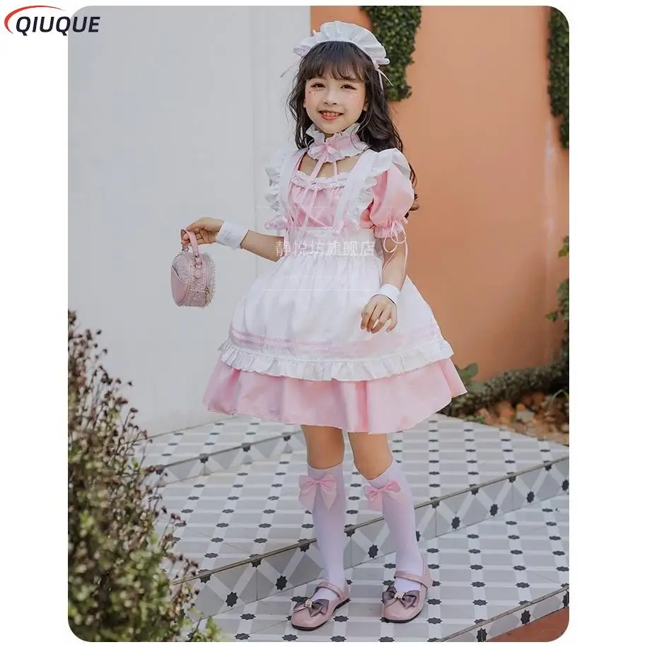 Kids Lolita Maid Dress Girls Lovely Maid Costume Children Outfit Cosplay Costumes cosplay costume