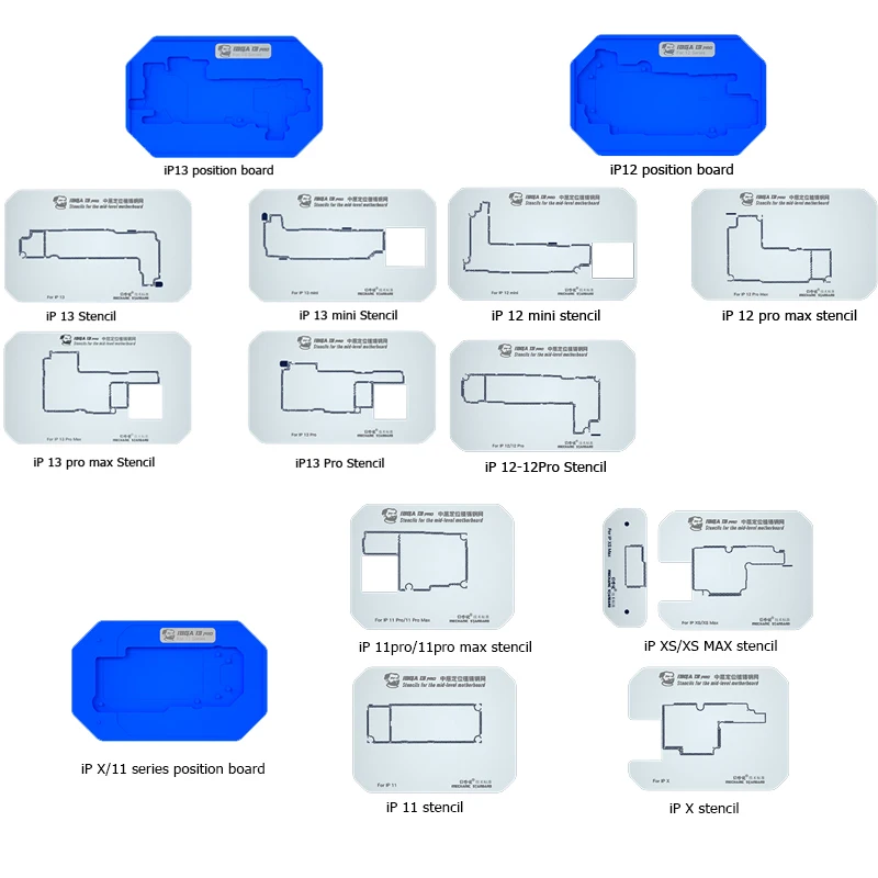 Mechanic iBGA 12 Pro 10 in 1 BGA Reballing Stencil Platform For iPhone X-13 pro max Motherboard Middle Rework Tin Mesh Template best ratcheting wrench set Tool Sets