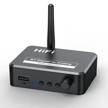 

Digital to Analog Audio DAC Converter Spdif Optical Fiber Signal to 3.5MM 3.5 AUX 2 RCA Amplifier Decoder Bluetooth 5.1 Receiver