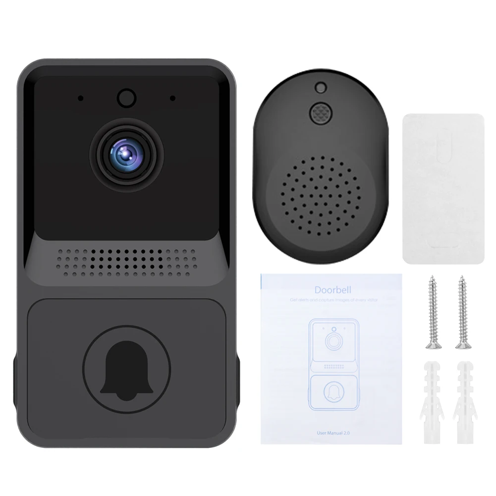 

With Chime Wide Angle Security USB Rechargeable Anti Theft Real Time Alert Smart Wireless Video Doorbell Camera Night Vision