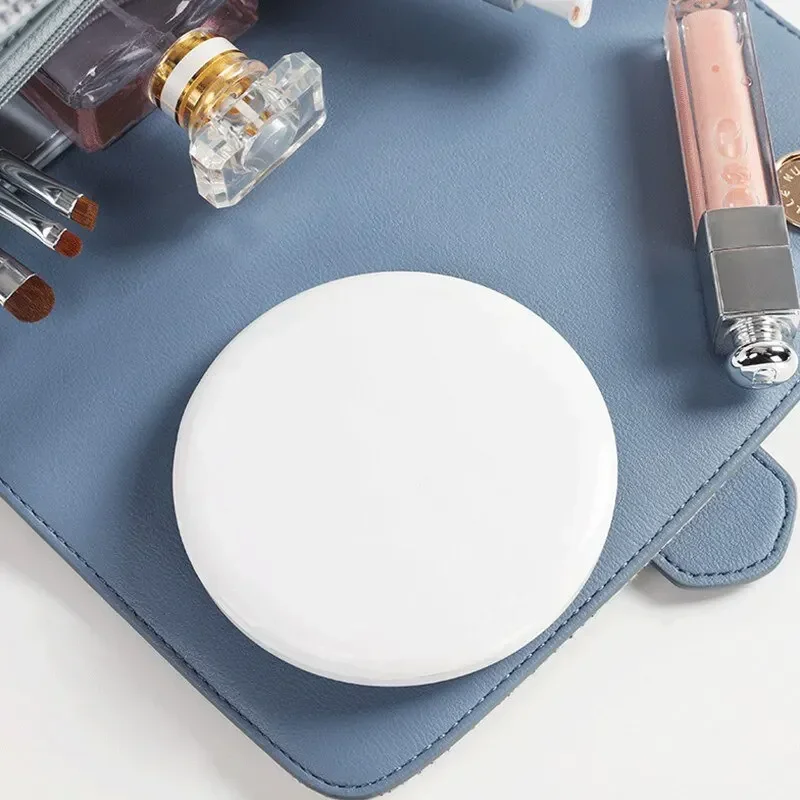 Mini Portable Makeup Mirror 2Side Folding Makeup Compact Pocket Mirror Women Luminous Effect Pink White Mini Personalized makeup mirror