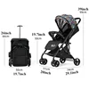 One Click Folding Baby Stroller Can Sit & Lying Foldable Portable Lightweight Baby Strolling Cart Large Space Adjustable Backset 6