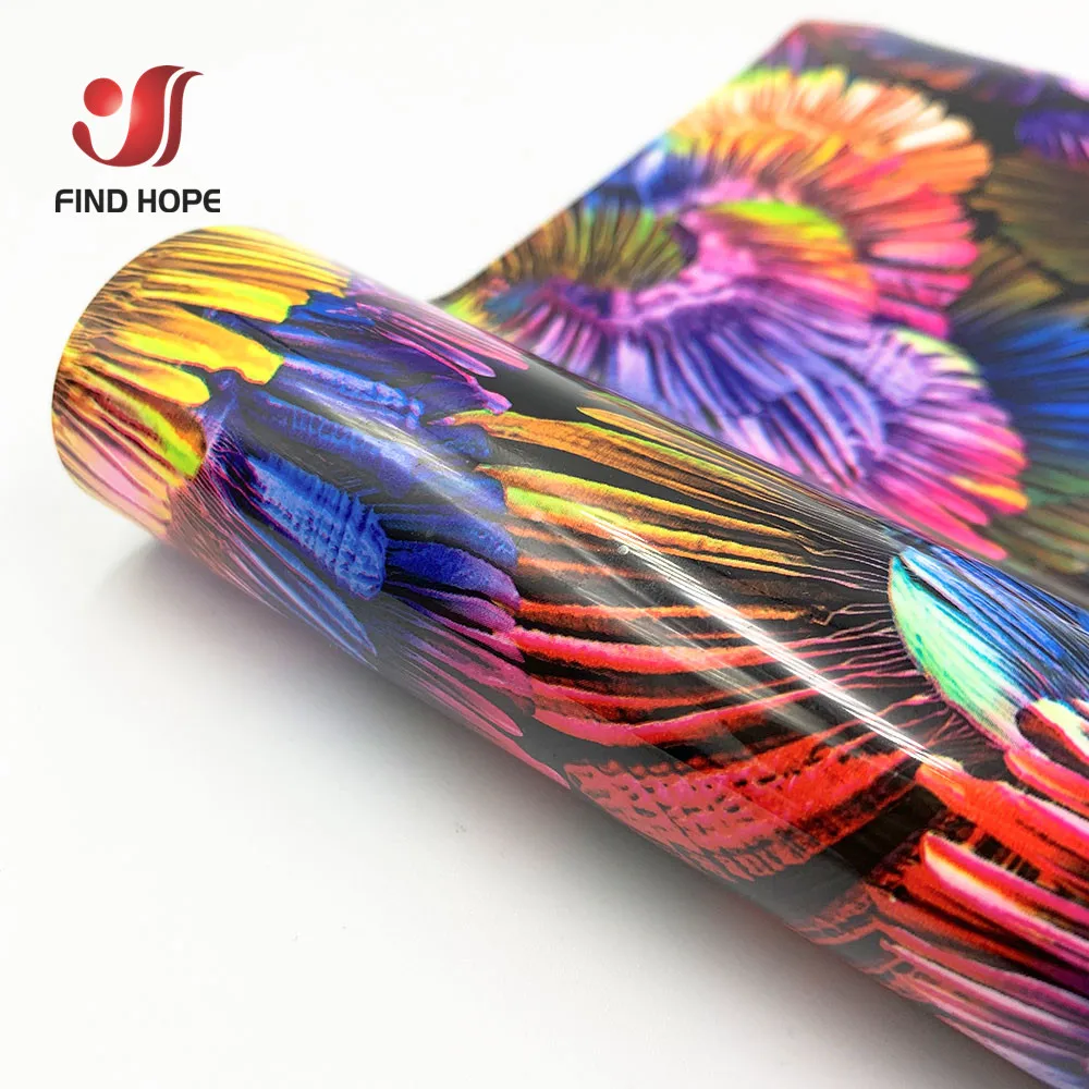 Camo Cloud Flower Pattern Heat Transfer Vinyl Film for DIY Textile and Bag Decoration