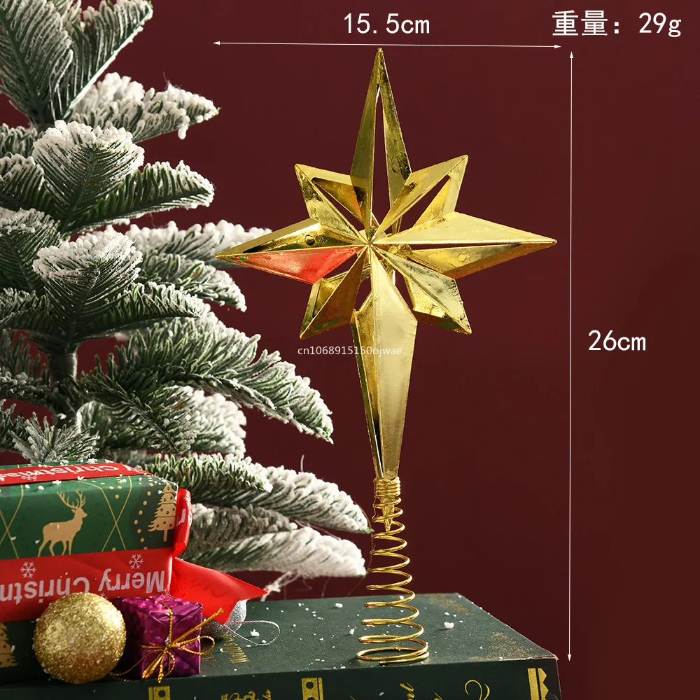 1pc Christmas Tree Topper Christmas Gold Treetop Portable Gold Tree Decoration for Hotels Restaurants Shopping Centers christmas tree decoration