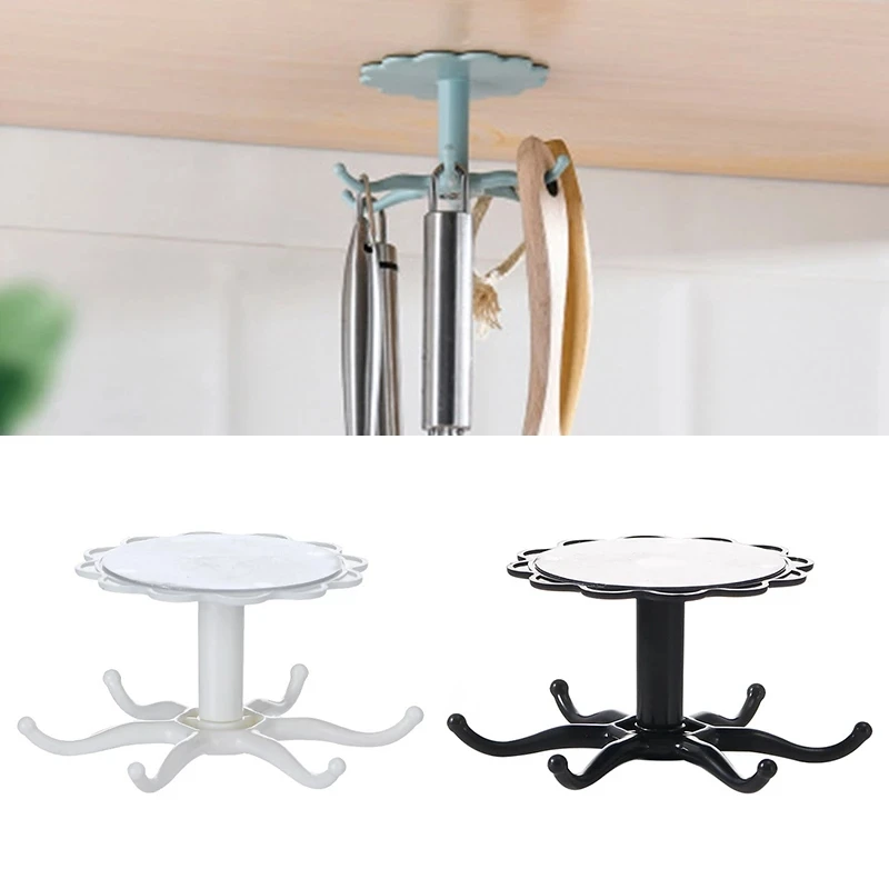 

Kitchen Rotary Hook Wall Mounted Kitchenware Flower Shape Storage Rack Cabinet Organizer Spoon Hook Hanger Kitchen Accessories