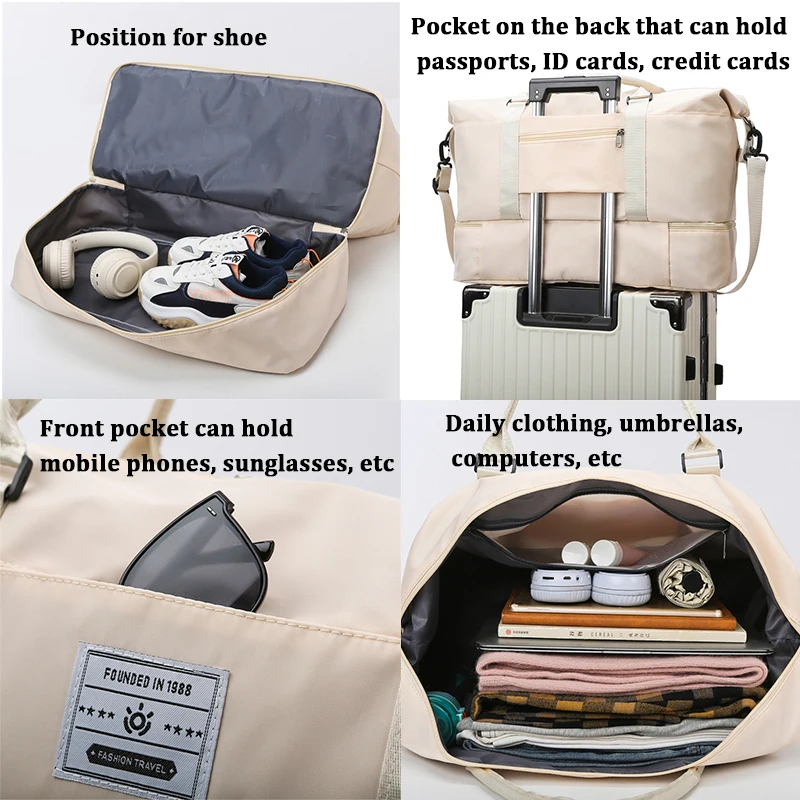 Trendy Women's Fitness Luggage Bag Waterproof Dry Wet Separation Multifunctional Large Capacity Travelling Bag Men