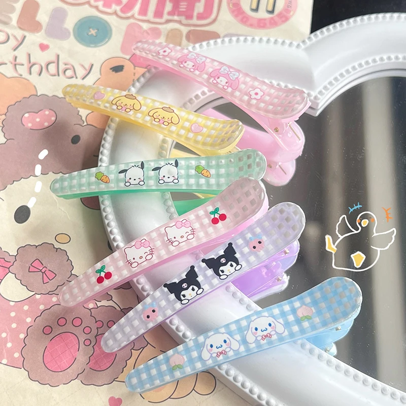 

Sanrio Kawaii Pochacco Kuromi Cute Sweet Girl Heart Side Hair Clip Versatile Student Cartoon Headwear Bangs Clip Birthday Gifts
