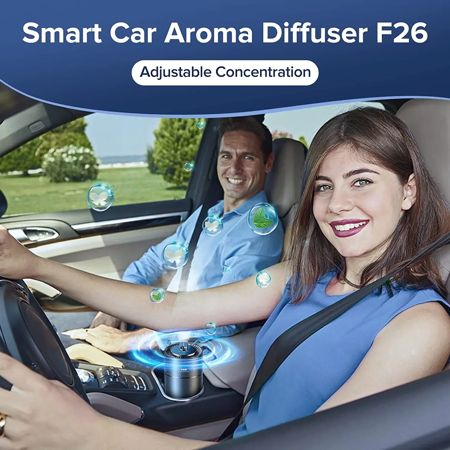 Smart Car Air Fresheners Essential Oils Diffuser Adjustable Concentration  Ultrasonic Atomizer Automatic On/Off Smell Distributor - AliExpress