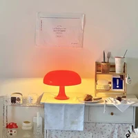 Mushroom Table Lamp for Living Room Interior Beside Lighting Home Decor Retro Glass Desktop Lamps LED Tricolor Vanity Lighting 2