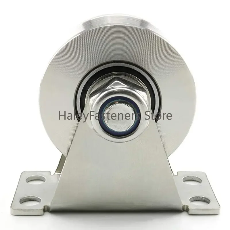 1Pack U-Type Stainless Steel Pulley Block Mute Bearings Groove Sliding Roller Track Wheel 6