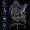 Gaming Chair Cheap Desk Chair Executive PU Leather Rolling Swivel Computer Chair With Lumbar Support Grey Office Furniture 4
