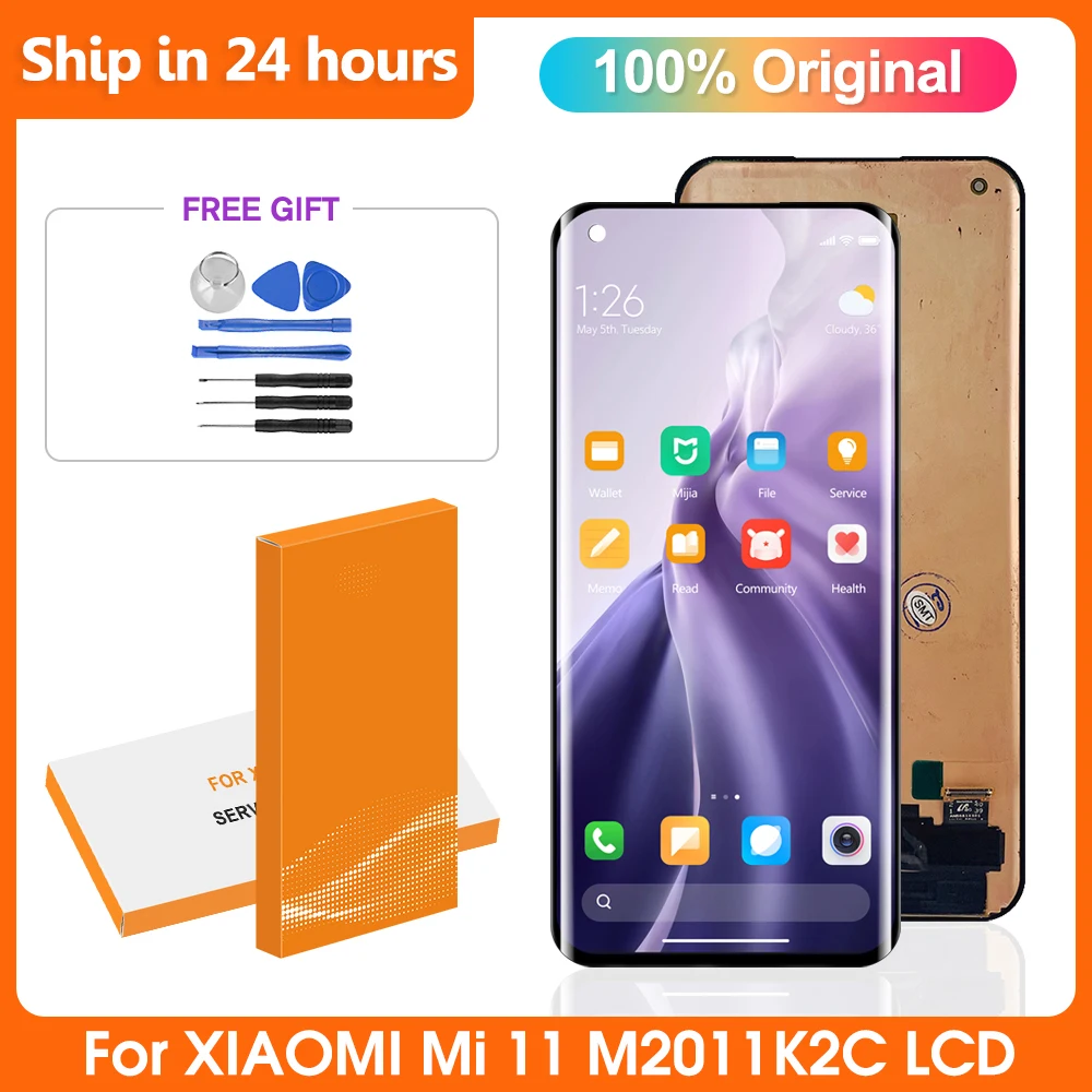 

6,81 "оригинал для Xiaomi Mi 11 Mi11 ЖК-дисплей сенсорный экран дигитайзер сборка для Xiaomi M2011K2C, M2011K2G ЖК-дисплей с рамкой