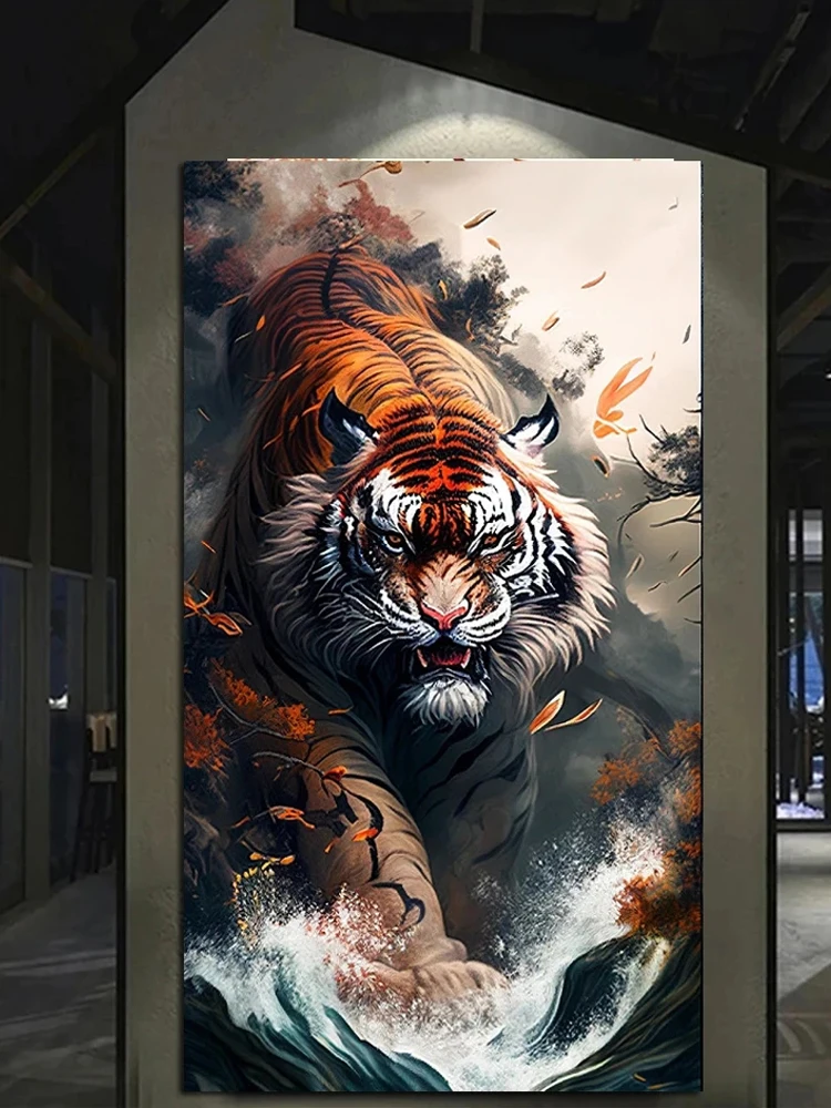 New Arrival 2023 5D Diamond Painting Large Size Tiger Full Round Square  Drill Mosaic Picture Big Cat Handicraft Embroidery H147