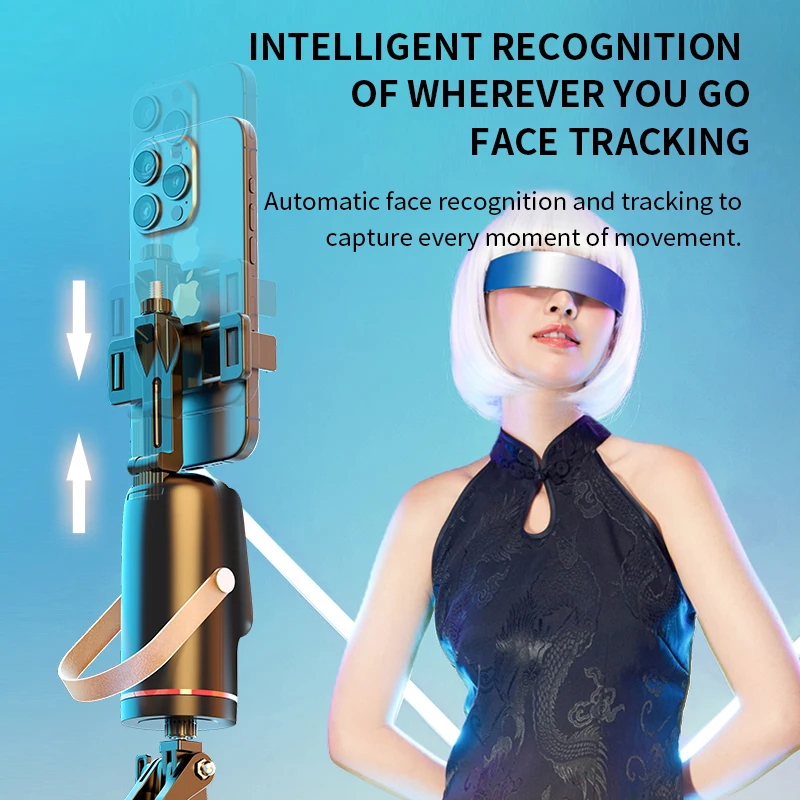 Q03 Auto Face Tracking Tripod Horizontal and Vertical Screen Switching 360 Rotation Follow-up Gimbal Stabilizer AI Smart Gimbal