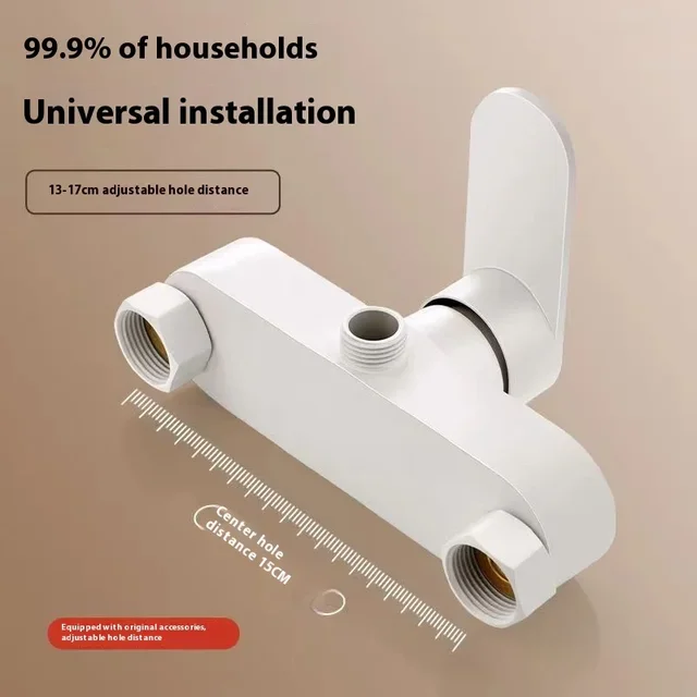 ทองแดงแข็ง Body Simple วาล์วผสมชุดฝักบัวอ่างอาบน้ําแรงดันสูงฝักบัว Outlet ก๊อกน้ําเหมาะสําหรับ Home & Hotel ห้องน้ํา 5