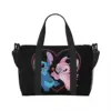 Custom Stitch Lilo Angel Heart Kisses Tote Bag for Women Large Capacity Beach Gym Travel Bags 2