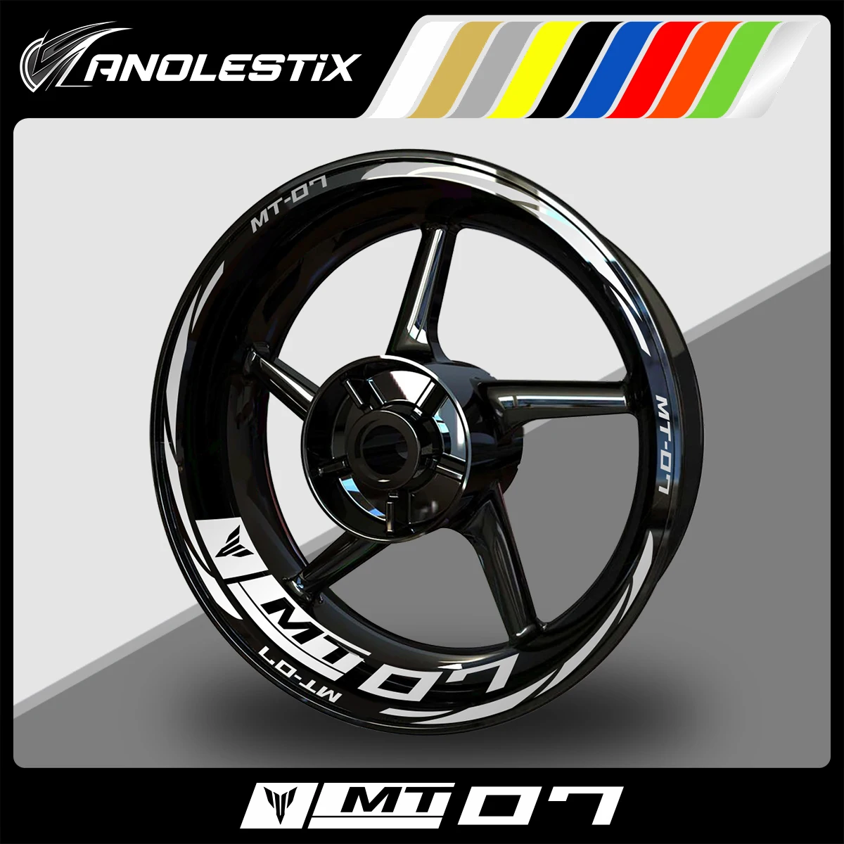 

AnoleStix Reflective Motorcycle Wheel Sticker Hub Decal Rim Stripe Tape For YAMAHA MT07 MT-07 2017 2018 2019 2020 2021 2022