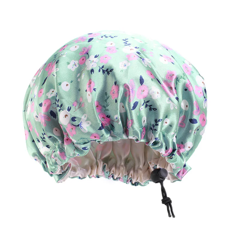 Kinder Satin Gedruckt Motorhaube Nacht Schlaf Kappen Einstellbare Doppel Schicht Schlaf Hut Duschen Kappen Für Kinder Kleinkind Kinder Baby – Detail 9
