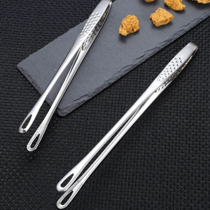 Long Handle Multifunctional 304 Stainless Steel Barbecue Steak Clip food tongs kitchen food clips Cooking Tools Non-Slip Kitchen Accessories 1Pcs