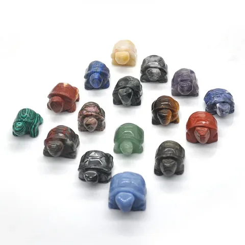 

1PC Turtle Tortoise Statue Natural Healing Crystal Gemstone Animal Pocket Stone Figurine Home Decoration Wholesale