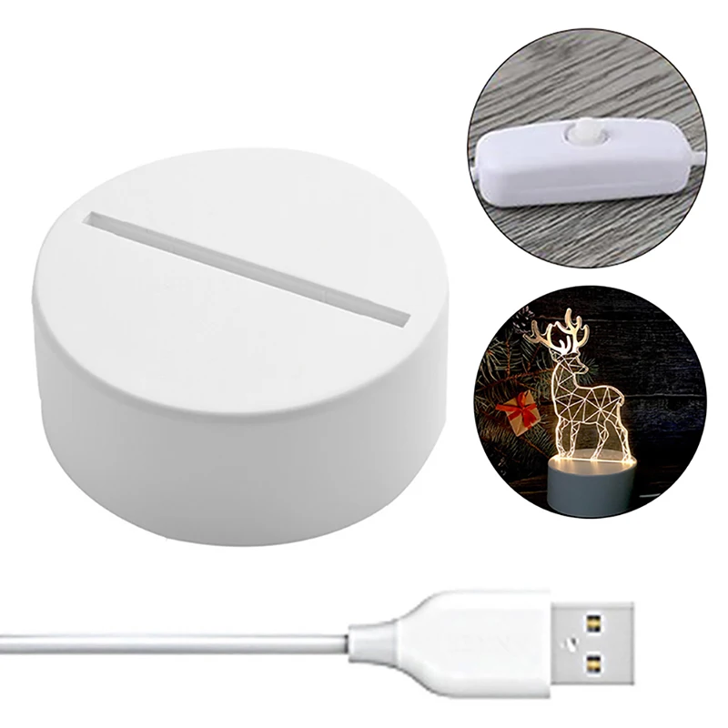 Touch Lamp Base 1Pcs for Acrylic 3 Colors LED Lamp Display Stand 3D Night Light Cartoon Anime USB Black White lamp base,led lamp base