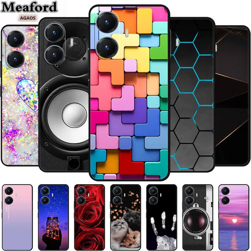 For Realme C55 Case Luxury Silicone TPU Soft Phone Back Cover Cases For