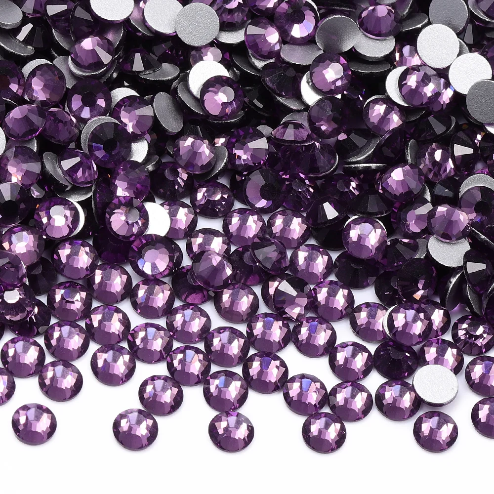 High-Quality Silver Glitter Glass Crystal Rhinestones for Nail Art and Wedding Dress Decoration